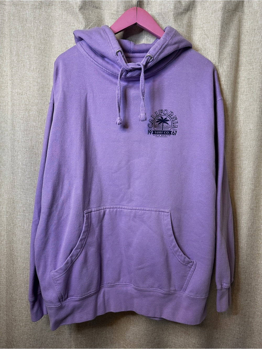 Lavender Men's Pullover Hoodie with California Surf Logo